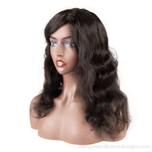REBECCA FASHION natural black Hair High temperature Body Wave 16-28 inches 4*4 Lace Closure Synthetic Hair wigs for black women